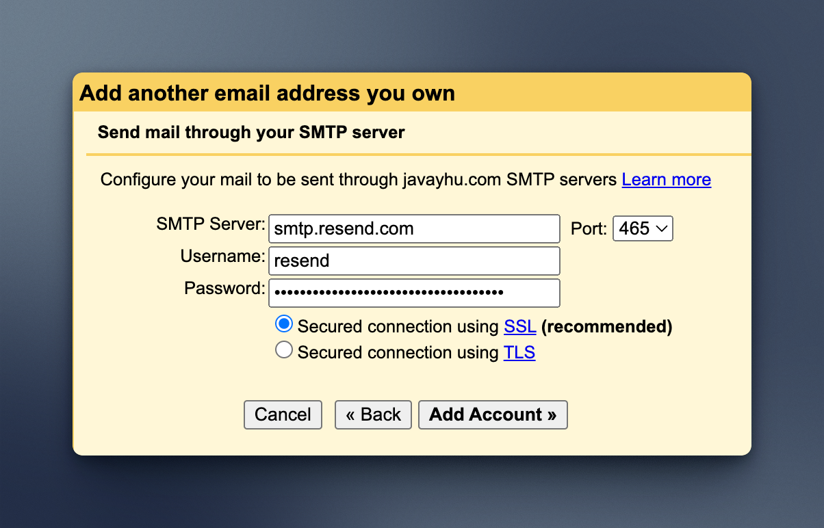 gmail add another email address