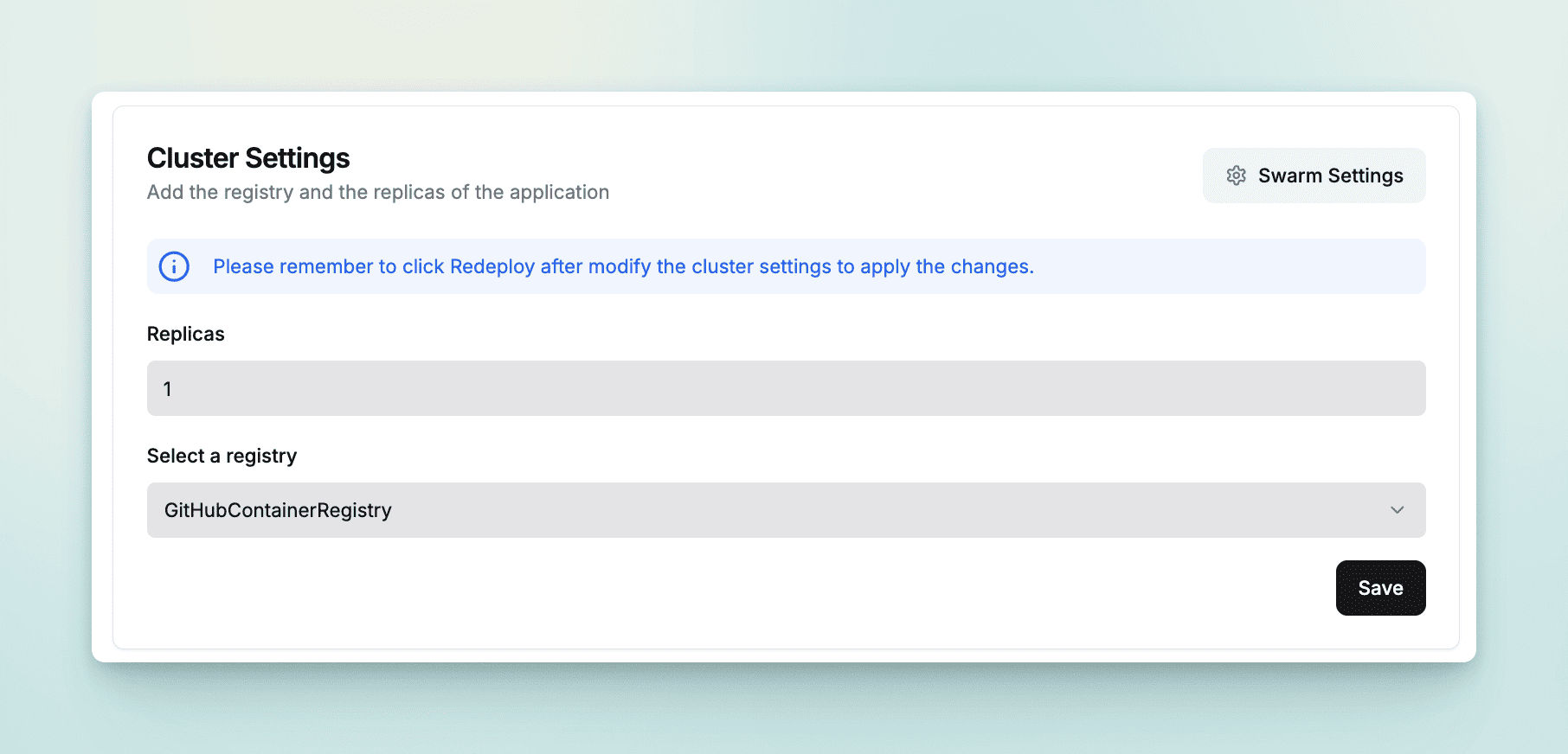 cluster settings