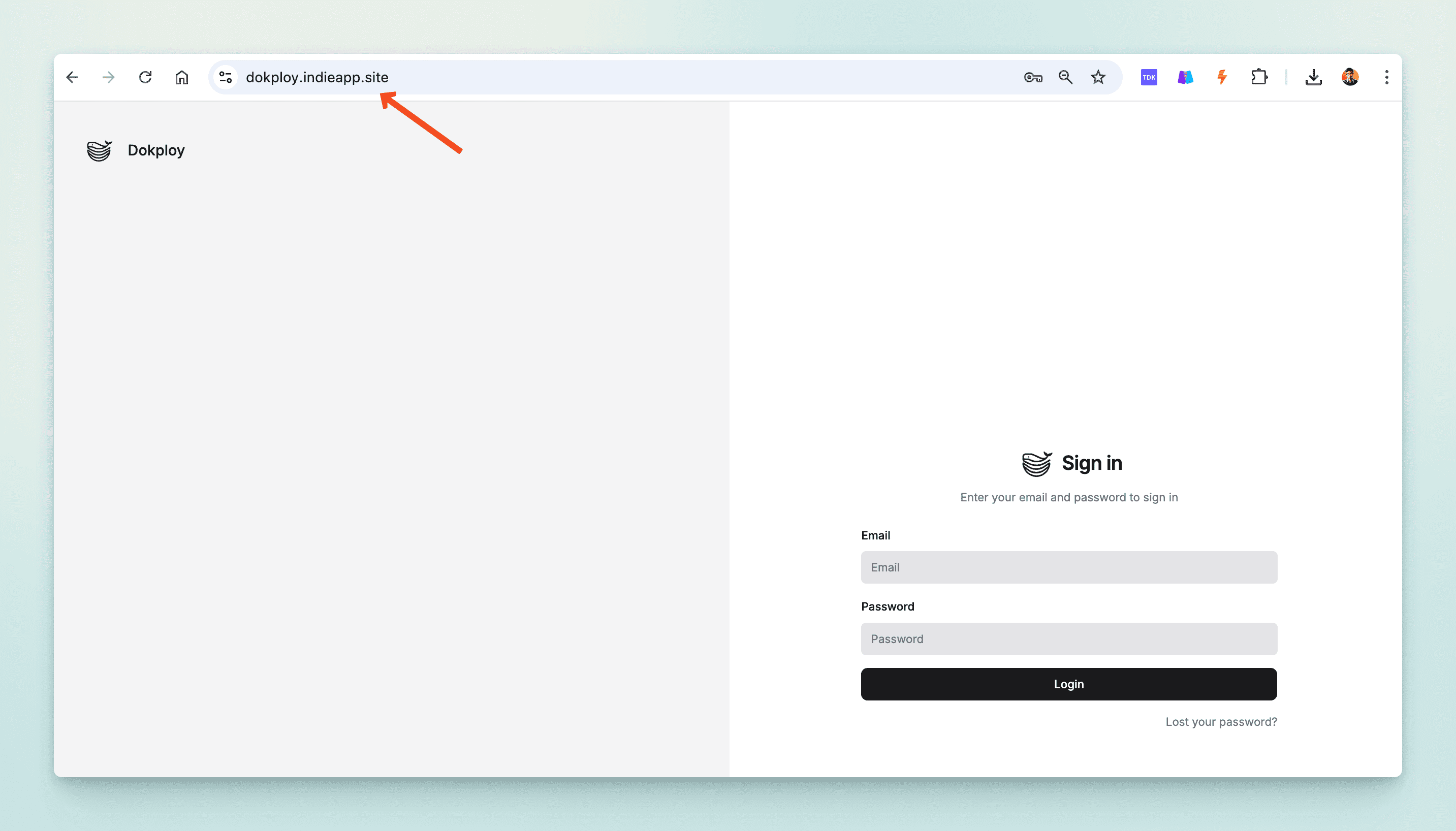 visit dokploy with https://domain