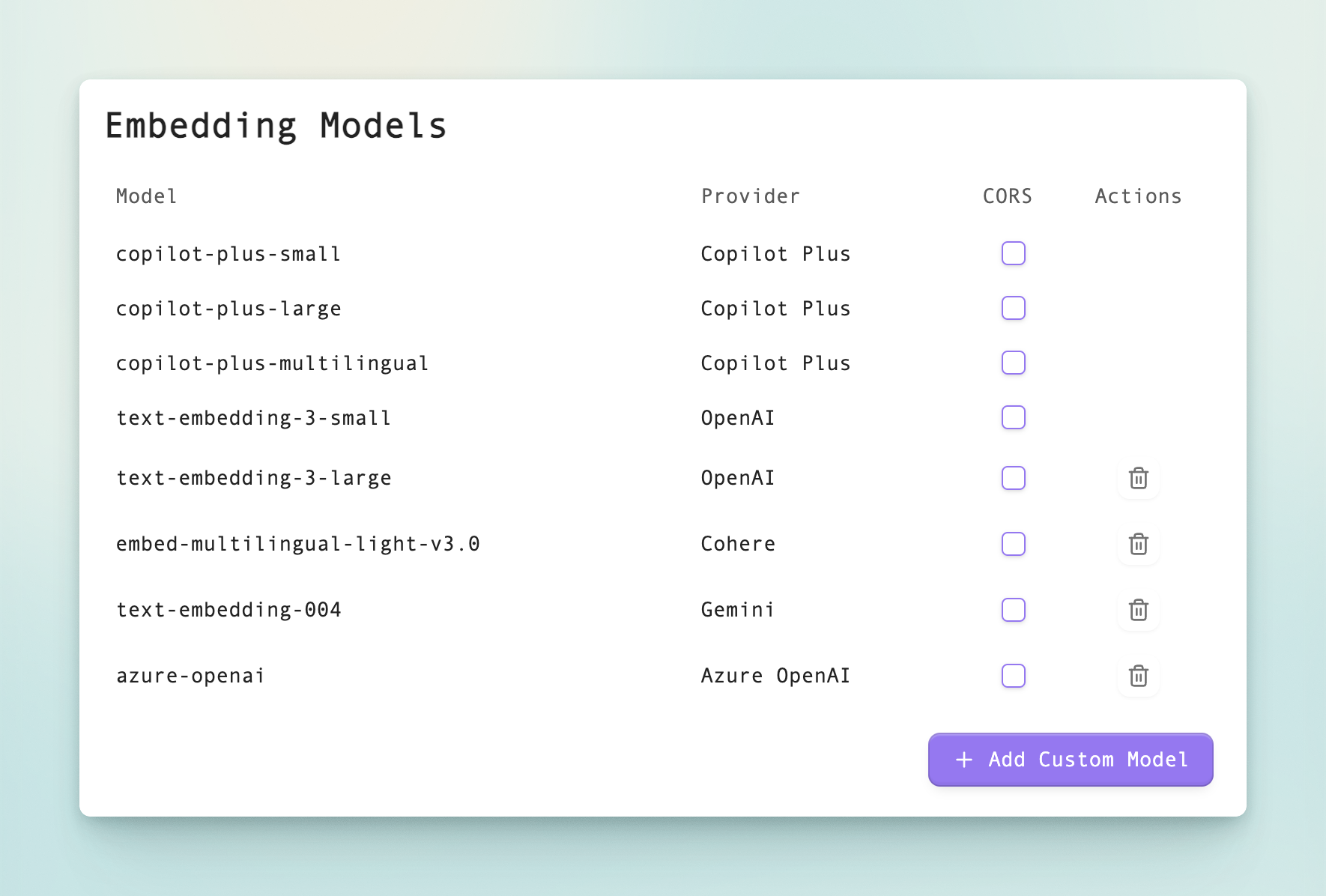 add custom Embedding model