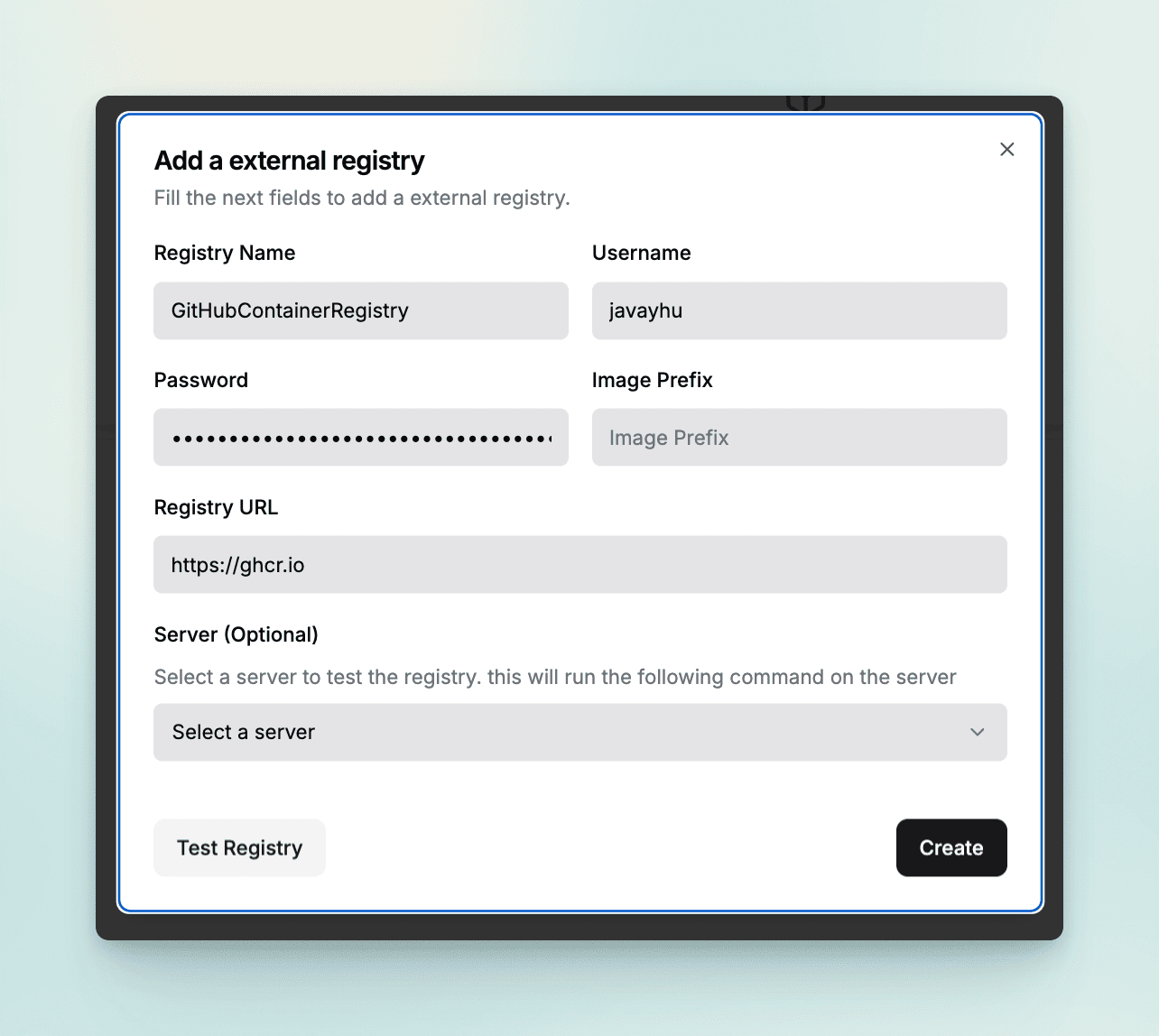 add external registry