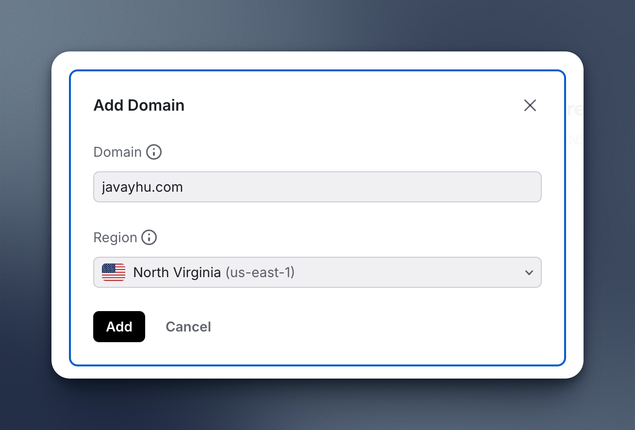resend add domain