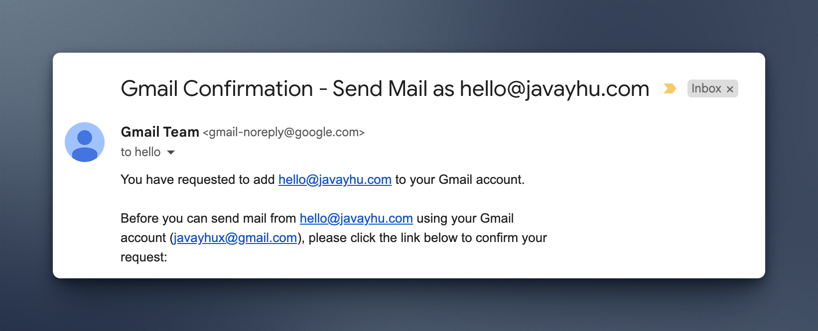 gmail confirmation