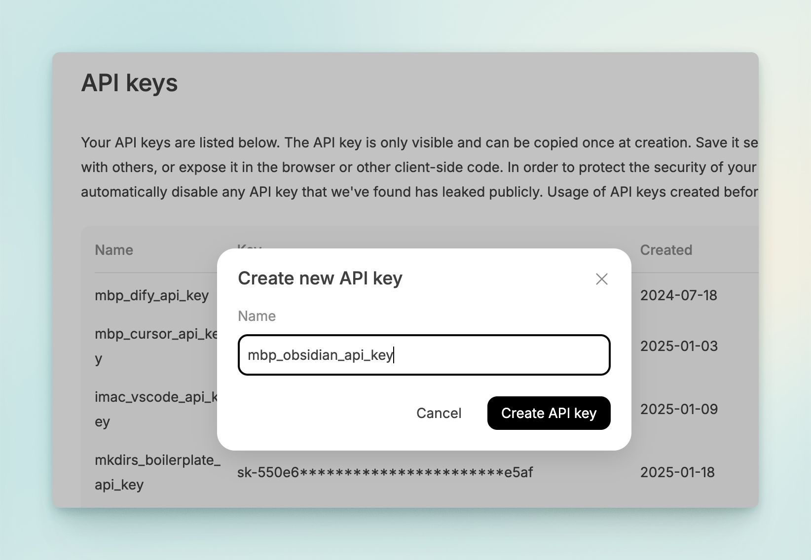 create api key in deepseek